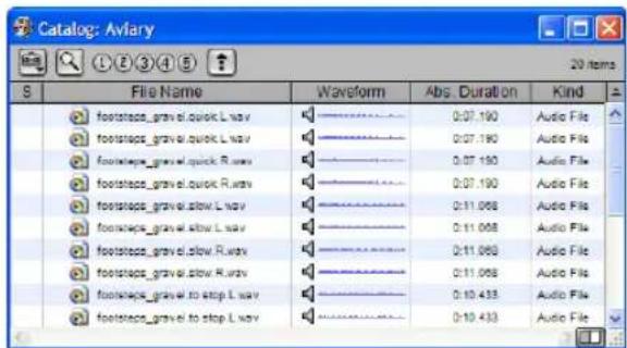 Catalog: Avlary S File Name Waveform Abs. Duration Kind footsteps_grevel_quick_L.wav 0:07.190 Audio File footsteps_grevel_quick_L.wav 0:07.190 Audio File footsteps_grevel_quick_R.wav 0:07.190 Audio File footsteps_grevel_quick_R.wav 0:07.190 Audio File footsteps_grevel_slow_L.wav 0:11.068 Audio File footsteps_grevel_slow_L.wav 0:11.068 Audio File footsteps_grevel_slow_R.wav 0:11.068 Audio File footsteps_grevel_slow_R.wav 0:11.068 Audio File footsteps_grevel_to_stop_L.wav 0:10.433 Audio File footsteps_grevel_to_stop_L.wav 0:10.433 Audio File