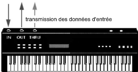 transmission des données d'entrée IN OUT THRU