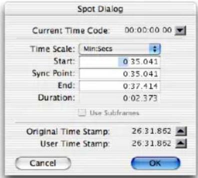 Avid Pro Tools 7.3 - Pour placer une région en mode Spot : - 1