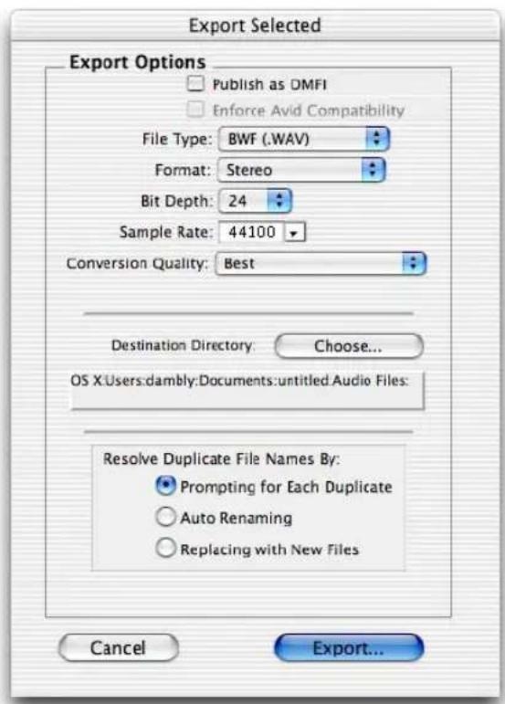 Avid Pro Tools 7.3 - Pour exporter des régions sous forme de nouveaux fichiers audio : - 1