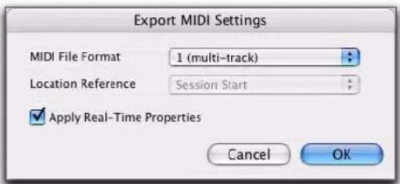 Avid Pro Tools 7.3 - Pour exporter toutes les pistes MIDI et d'instrument de la session en cours : - 1