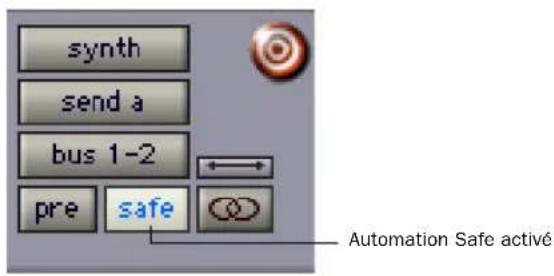 synth send a bus 1-2 pre safe Automation Safe activé
