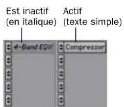 Est inactif (en italique) Actif (texte simple) 4-Band EQII Compressor