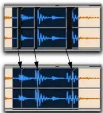 Avid Pro Tools 7.3 - Pour combler des espaces depuis un point de fin de région : - 1
