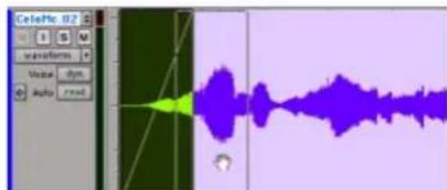 Avid Pro Tools 7.3 - Déplacement classique ou par incrément des fondus ou des crossfades dans des régions - 2