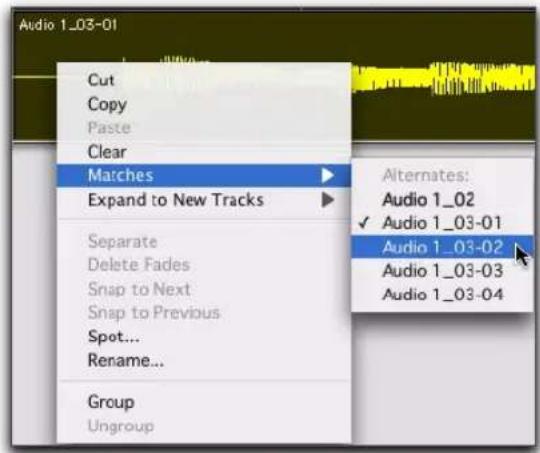 Avid Pro Tools 7.3 - Pour sélectionner une autre prise, procédez comme suit : - 1