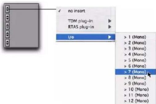 no insert TOM plug-in RTAS plug-in I/O > 1 (Mono) > 2 (Mono) > 3 (Mono) > 4 (Mono) > 5 (Mono) > 6 (Mono) > 7 (Mono) > 8 (Mono) > 9 (Mono) > 10 (Mono) > 11 (Mono) > 12 (Mono)