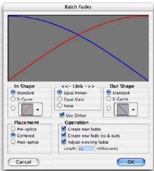 Avid Pro Tools 7.3 - Régions sélectionnées pour les fondus groupés - 1