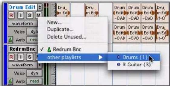 Avid Pro Tools 7.3 - Pour assigner une playlist de piste : - 1