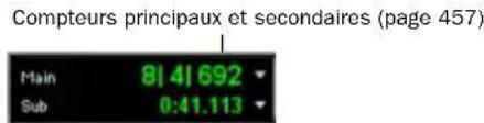 Compteurs principaux et secondaires (page 457) Main 81 41 692 Sub 0:41.113