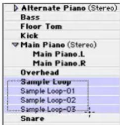 Avid Pro Tools 7.3 - Pour sélectionner un ensemble de régions, effectuez l'une des opérations suivantes : - 1