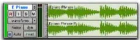 E Pione R I S M waveform Voice dyn Auto read E Pione Phrase L E Pione Phrase P