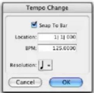 Avid Pro Tools 7.3 - Pour Insérer un événement de tempo par défaut : - 1