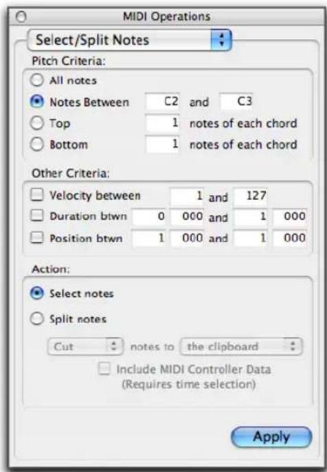 Avid Pro Tools 7.3 - Select/Split Notes - 1