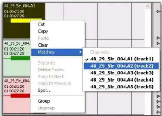 Avid Pro Tools 7.3 - Pour remplacer une région par un autre canal équivalent : - 1