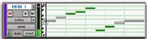 Avid Pro Tools 7.3 - Sélection et écoute de notes MIDI à l'aide du mini-clavier - 3