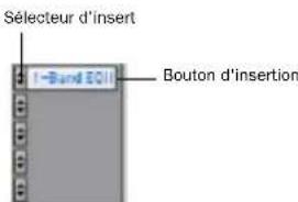 Sélecteur d'insert 1-Band EQ1 Bouton d'insertion