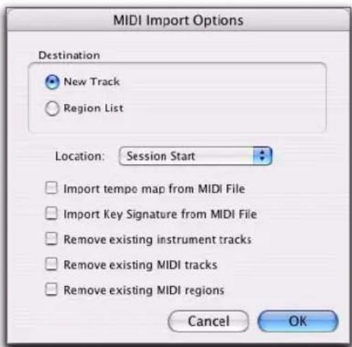 Avid Pro Tools 7.3 - Import MIDI - 1