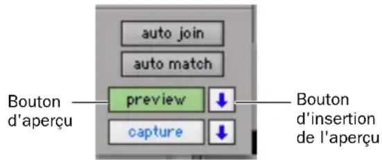 auto join auto match preview capture Bouton d'aperçu Bouton d'insertion de l'aperçu