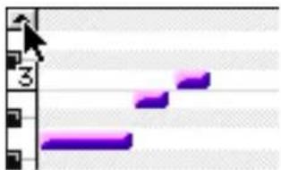 Avid Pro Tools 7.3 - Pour faire défiller l'affichage des notes d'une piste MIDI ou d'une piste d'instrument vers le haut ou vers le bas, procédez d'une des manières suivantes : - 1