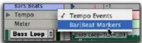 Avid Pro Tools 7.3 - Pour utiliser des événements de tempo et des marqueurs Bar|Beat : - 1