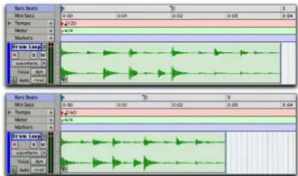 Bars Beats 0:00 0:01 0:02 0:03 0:04 Mix Secs Tempo Meter Markers +1.20 +4.74 Drum Loop P M waveform Voice Ayn Auto read +1.20 +4.74 Drum Loop N B M waveform Value Ayn Auto read