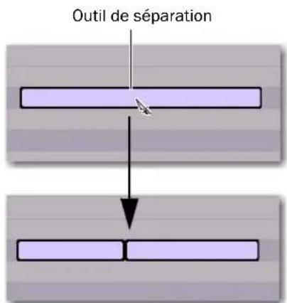 Avid Pro Tools 8.0 - Pour séparer une note MIDI à l'aide de l'outil de séparation : - 1