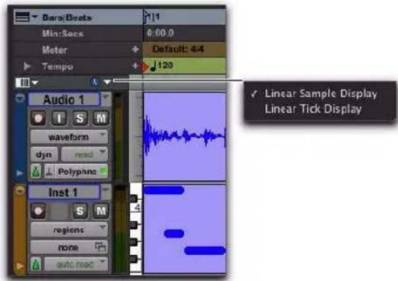 Avid Pro Tools 8.0 - Modification du mode d'affichage linéaire - 1
