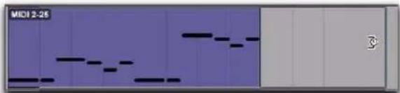 Avid Pro Tools 8.0 - Fonction de compression/extension temporelle pour les régions MIDI - 1