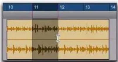 Avid Pro Tools 8.0 - Pour sélectionner une partie d'une région : - 1