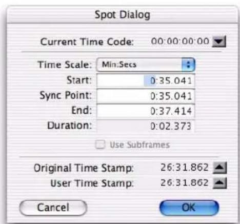 Avid Pro Tools 8.0 - Pour placer une région en mode Spot : - 1