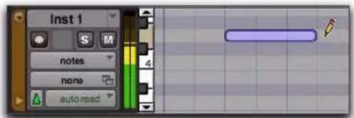 Avid Pro Tools 8.0 - Pour insérer une note MIDI sur une piste dans la fenêtre Edit : - 4