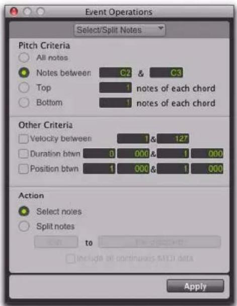Avid Pro Tools 8.0 - Select/Split Notes - 1
