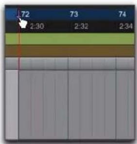 Avid Pro Tools 8.0 - Pour définir la plage d'enregistrement en déplaçant les marqueurs de sélection de timeline : - 1