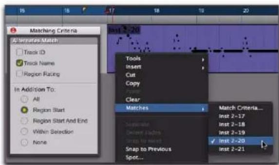 Avid Pro Tools 8.0 - Pour sélectionner les différentes prises d'enregistrement : - 1