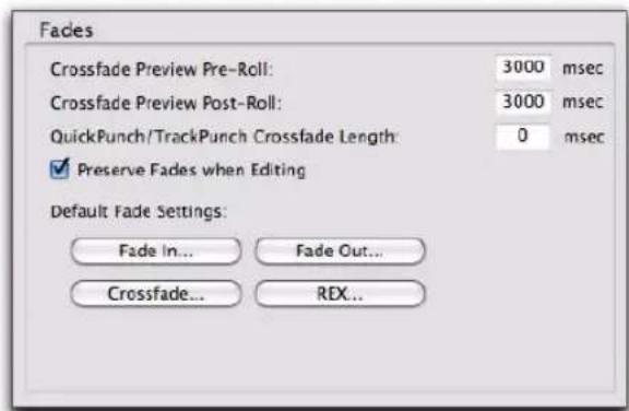 Avid Pro Tools 8.0 - Pour définir les préférences de fondu et de crossfade : - 1
