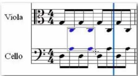 Avid Pro Tools 8.0 - Pour définir une sélection sur une ou plusieurs portées à l'alde de l'outil main : - 1