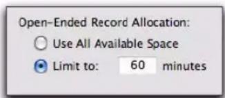 Avid Pro Tools 8.0 - Pour allouer une durée spécifique à l'enregistrement : - 1