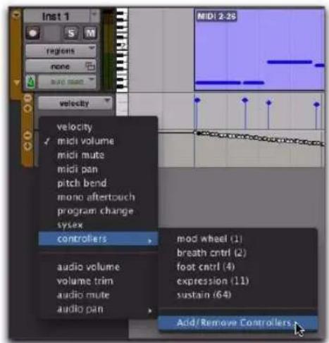 Avid Pro Tools 8.0 - Pour activer manuellement un contrôleur continu pour l'automation : - 2