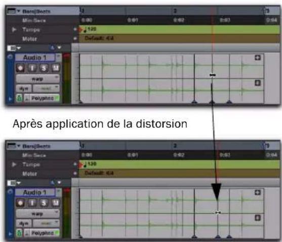 Avid Pro Tools 8.0 - Pour appliquer la distorsion de plage à une région : - 1