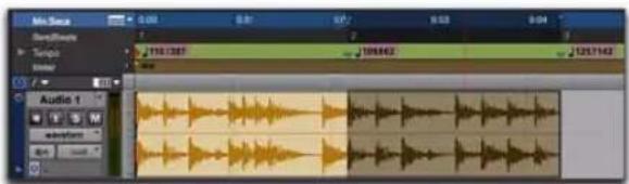 Avid Pro Tools 8.0 - Pour calculer le tempo d'une sélection avec Beat Detective : - 2
