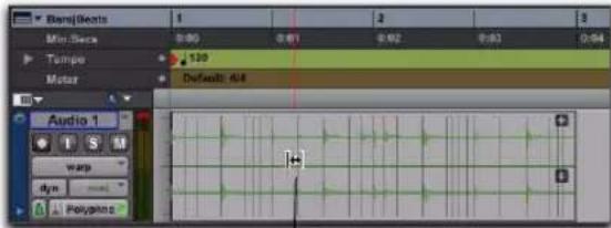 Avid Pro Tools 8.0 - Pour appliquer une distorsion de plage individuelle : - 1