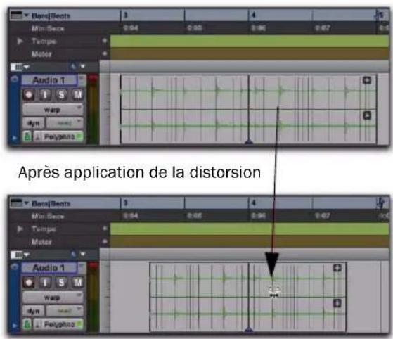 Avid Pro Tools 8.0 - Pour appliquer la distorsion en accordéon à une région : - 1