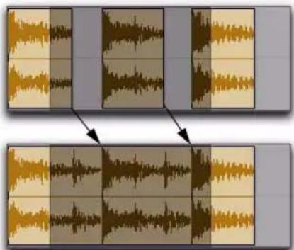 Avid Pro Tools 8.0 - Pour combler des espaces depuis un point de fin de région : - 1