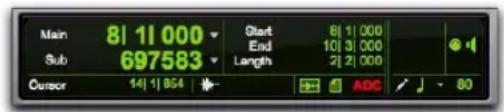 Avid Pro Tools 8.0 - Navigation dans la timeline à l'aide des compteurs et des indicateurs de la fenêtre Edit - 1