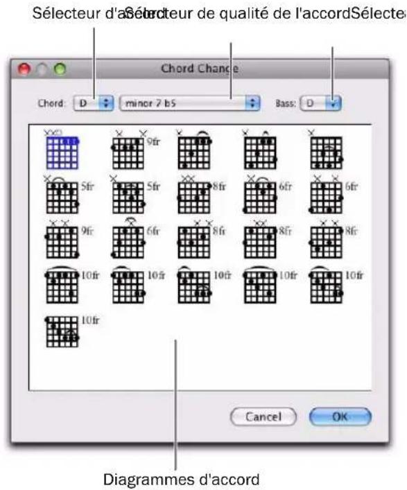 Avid Pro Tools 8.0 - Boîte de dialogue Chord Change - 1