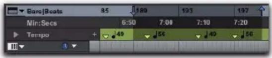 Avid Pro Tools 8.0 - Pour copier et coller plusieurs événements de tempo : - 1