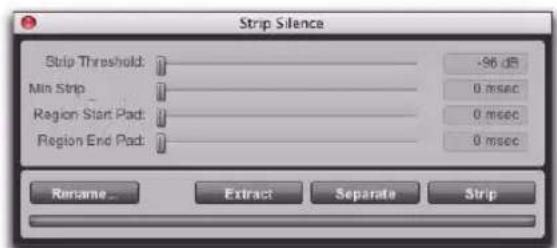 Avid Pro Tools 8.0 - Fenêtre Strip Silence - 1