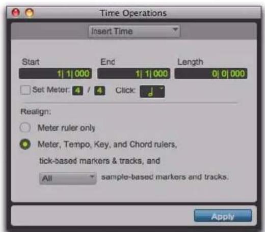 Avid Pro Tools 8.0 - Insertion d'un temps - 1