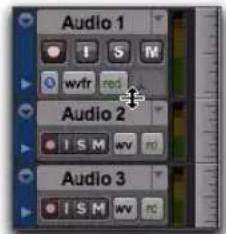 Avid Pro Tools 8.0 - Pour redimensionner la hauteur d'une piste dans la fenêtre Edit : - 1